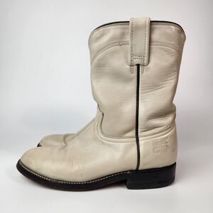 Vtg Rudel Boots Boys 4 Cowboy Western Chore Wear Country Style Leather Wild West